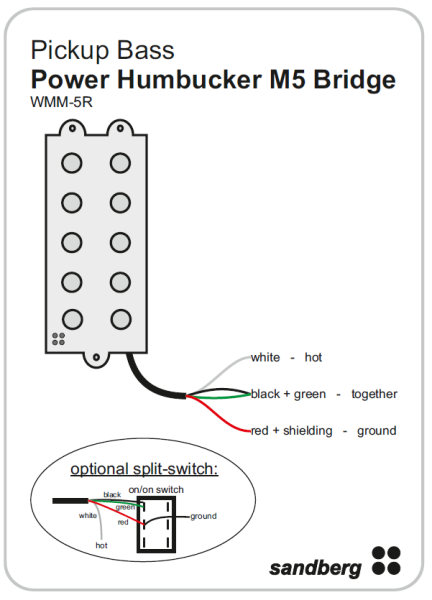 Sandberg Power Humbucker Pickup M5 Bridge
